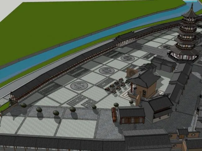 Sketchup古建筑模型|古建筑，中式风格，多层古塔