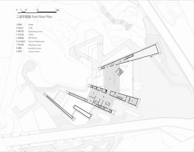 BIM建筑|黄地盘上错落睁开的“折扇”：郑州建业足球小镇旅客中间 / 水石设计