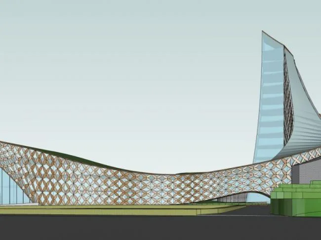 Sketchup文化模型|多层展览馆，文化建筑，现代风格