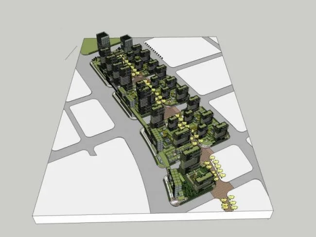 Sketchup办公模型|高层办公楼，现代风格