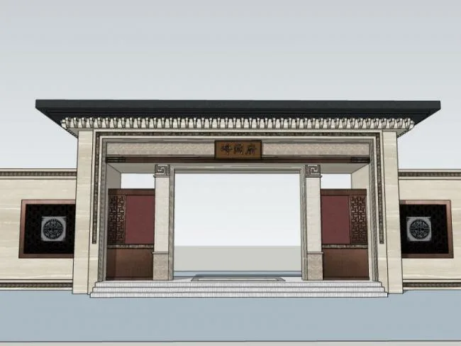 Sketchup小品模型|门头，现代风格，小品，大门