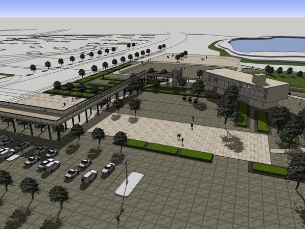 Sketchup住宅模型|多层售楼处，住宅，售楼处拼模，现代风格