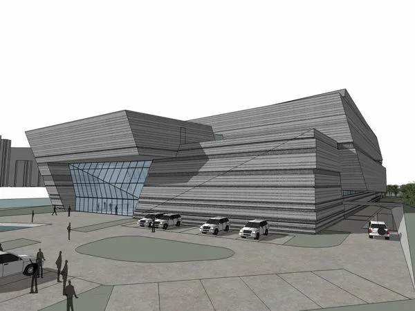 Sketchup文化模型|多层展览馆，文化建筑，现代风格