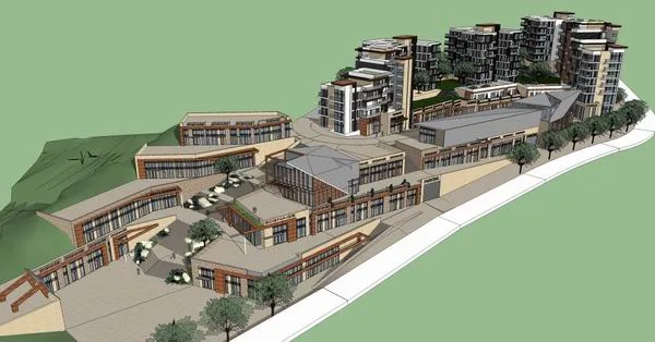 Sketchup商业模型|多屋山地商业街，现代风格