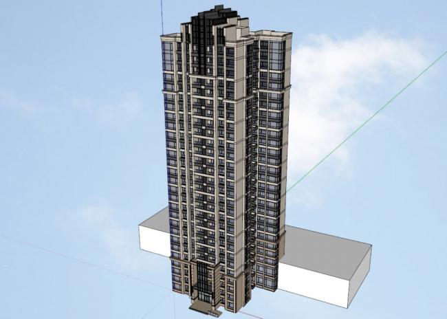 Sketchup住宅模型|高层住宅，现代风格