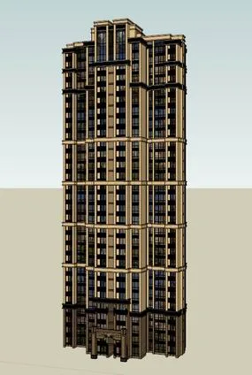 Sketchup住宅模型|超高层住宅，古典风格