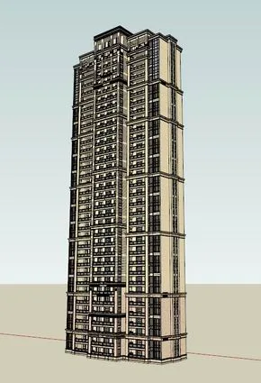 Sketchup住宅模型|超高层住宅，古典风格