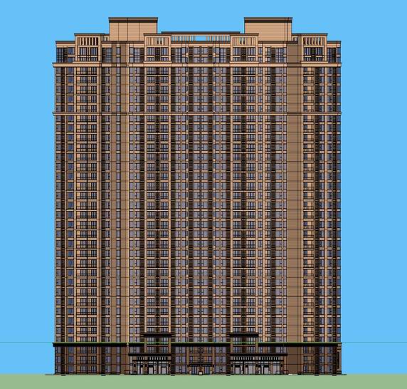Sketchup住宅模型|超高层住宅，古典风格