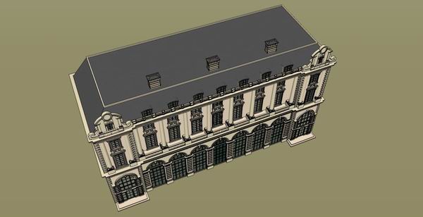 Sketchup住宅模型|多层住宅，古典风格，法式