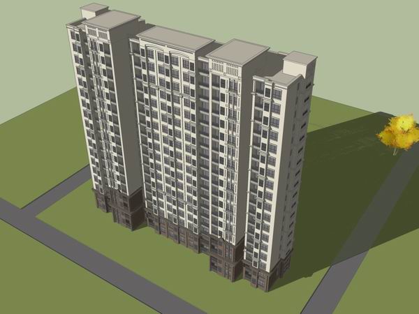 Sketchup住宅模型|高层住宅，古典风格
