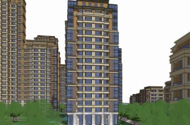 Sketchup住宅模型|高层住宅，古典风格，28+18+7层-BIM建筑网