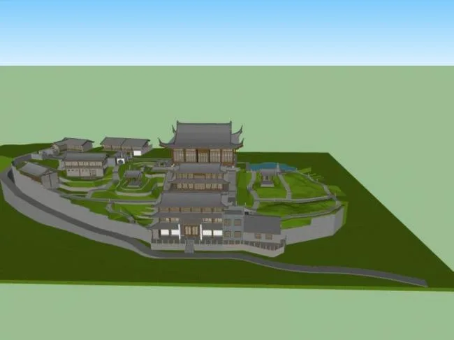 Sketchup古建筑模型|多层寺庙，古寺古庙，古建筑，中式风格