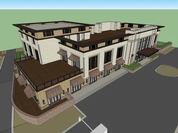 Sketchup住宅模型|多层住宅，会所，现代风格，