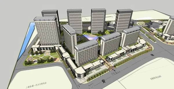 Sketchup住宅模型|高层住宅，现代风格，沿街商业，11+18层