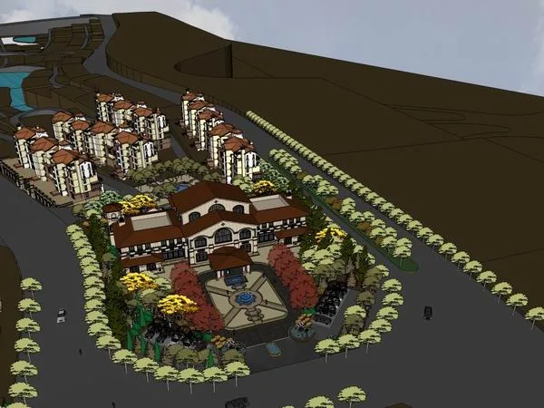 Sketchup住宅模型|多层住宅，售楼处，古典风格