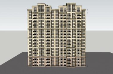 Sketchup住宅模型|高层住宅，现代风格，18层-BIM建筑网