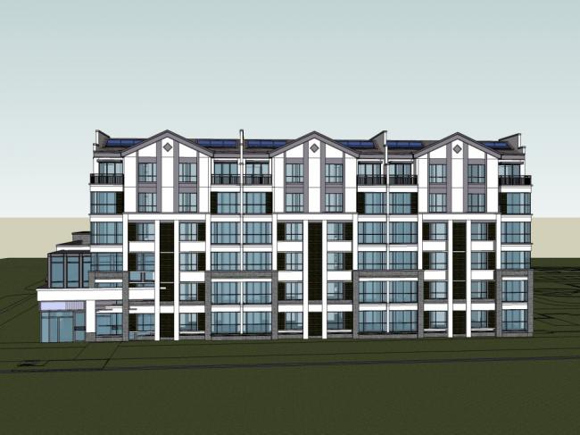Sketchup住宅模型|多层住宅，现代风格