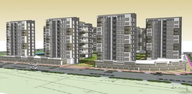 Sketchup住宅模型|高层住宅，居住建筑，底层商业，现代风格