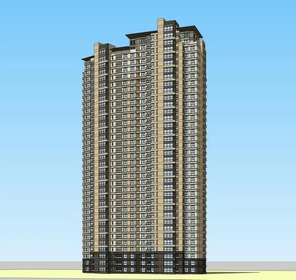 Sketchup住宅模型|超高层住宅，居住建筑，现代风格