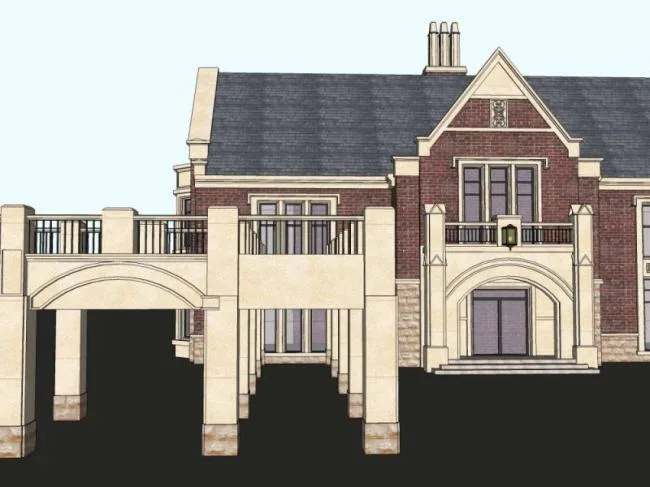 Sketchup商业模型|低层会所，欧式古典风格