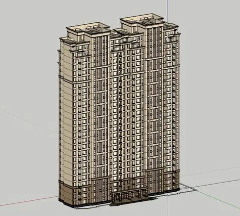 Sketchup住宅模型|超高层住宅，古典风格