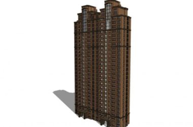 Sketchup住宅模型|高层住宅，古典风格，26层-BIM建筑网