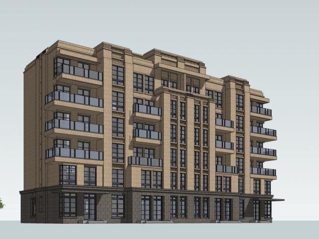 Sketchup住宅模型|多层住宅小区，古典风格