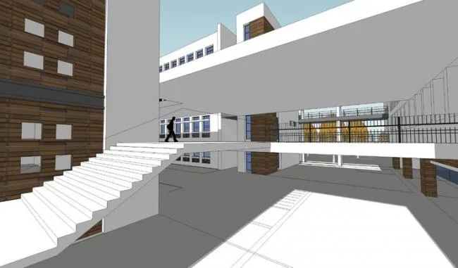 Sketchup学校模型|教学楼，多层学校，教育建筑，现代风格