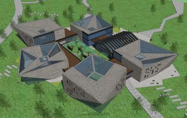 Sketchup文化模型|展览馆，现代风格，文化建筑