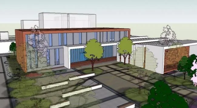 Sketchup学校模型|多层学校中学，校园教育建筑，现代风格