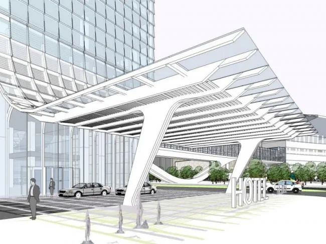 Sketchup文化模型|高层会展中心，文化建筑，现代风格