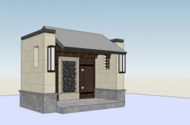 Sketchup素材模型|入口，门亭，中式风格-BIM建筑网