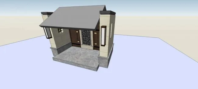 Sketchup素材模型|入口，门亭，中式风格