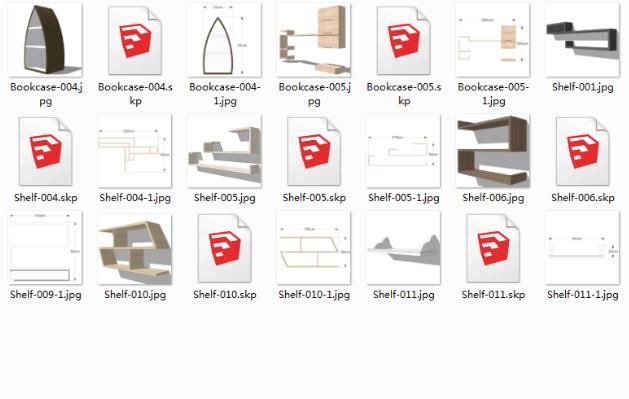 Sketchup素材模型|层板架SU素材，建筑模型组件素材