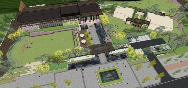 Sketchup商业模型|售楼处，中式风格，商业建筑