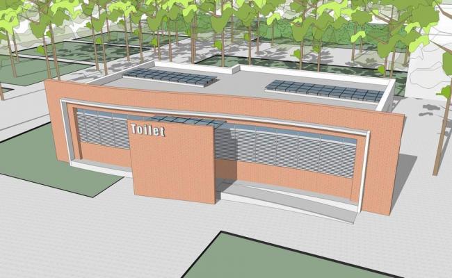 Sketchup小品模型|公共厕所，卫生间，现代风格