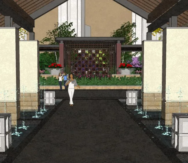 Sketchup景观模型|万科，住宅样板区，示范区景观，现代风格