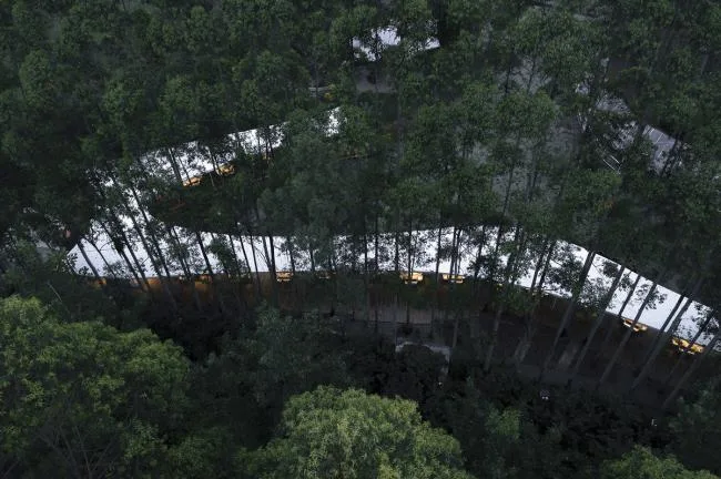 BIM建筑|云雾氤氲，丝带超脱：云镜 · 花圃暖锅餐厅 / 慕达建筑