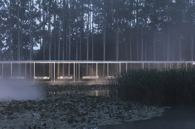 BIM建筑|云雾氤氲，丝带超脱：云镜 · 花圃暖锅餐厅 / 慕达建筑