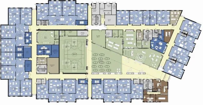 BIM建筑|开放互动，融进几何元素：罗克福德公立小学 / CannonDesign