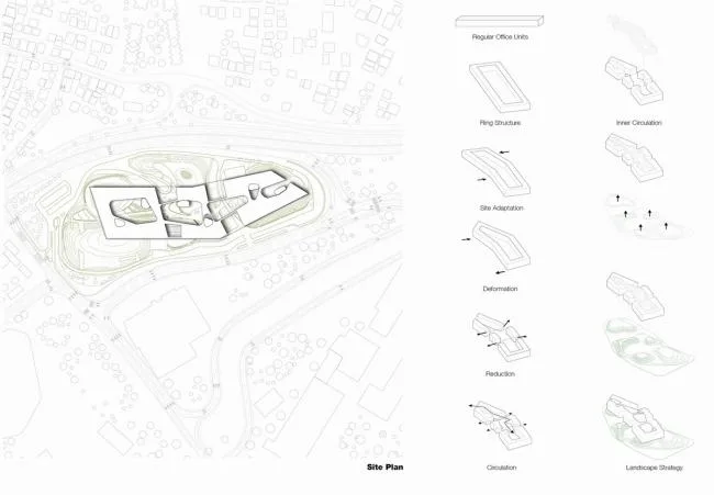 BIM建筑|轻轻“躺”在山丘上的玻璃盒子：加兰蒂银行科技园区 / ERA Architects