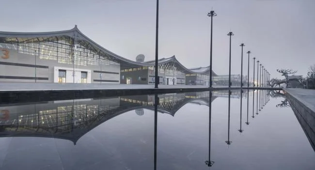 BIM建筑|石家庄国际会展中间，世界最年夜悬索构造展厅 / 清华年夜学建筑设计研讨院