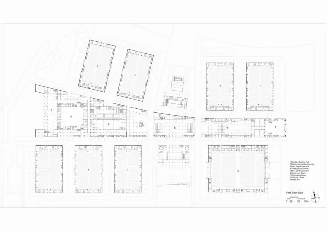 BIM建筑|石家庄国际会展中间，世界最年夜悬索构造展厅 / 清华年夜学建筑设计研讨院