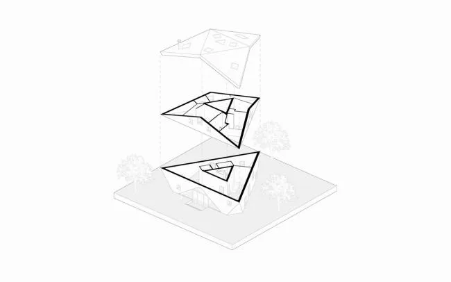 BIM建筑|背对背围绕一体的三角室第／Urban Agency