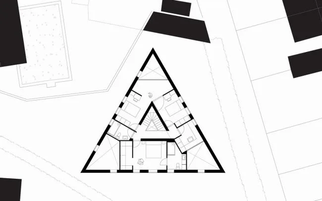 BIM建筑|背对背围绕一体的三角室第／Urban Agency