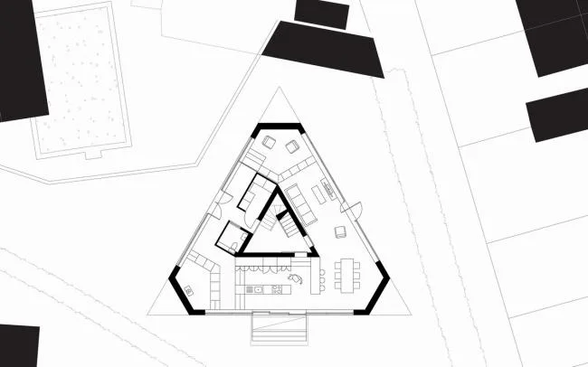 BIM建筑|背对背围绕一体的三角室第／Urban Agency