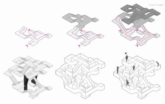 BIM建筑|相叠交织的迷宫——十卡塔 / Supermachine Studio