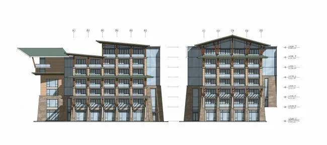 BIM建筑|享青山碧水景，彰古朴亲热貌：年夜理希尔顿酒店 / CCDI + WATG