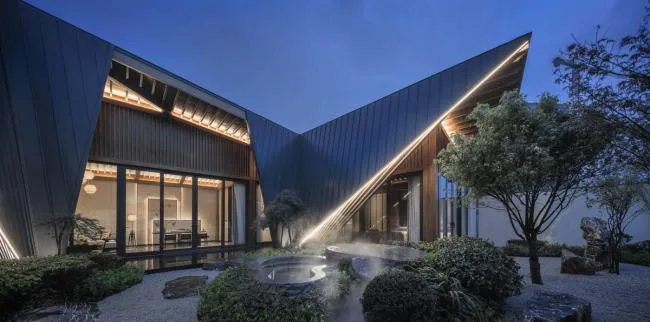 BIM建筑|侘寂之美，以无为有：福州首建国仕府温泉会馆 / 成执设计