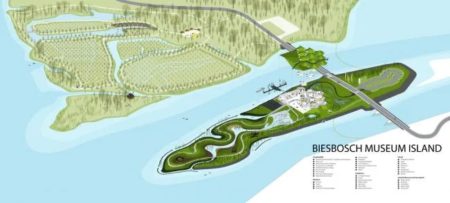 BIM建筑|湿地景不雅里的年夜地艺术雕塑：荷兰 Biesbosch 博物馆岛 / Studio Marco Vermeulen